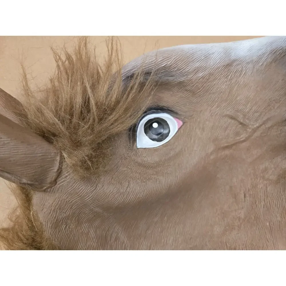 Adult Horse Head Halloween Mask Animal Cosplay Costume Party EUC